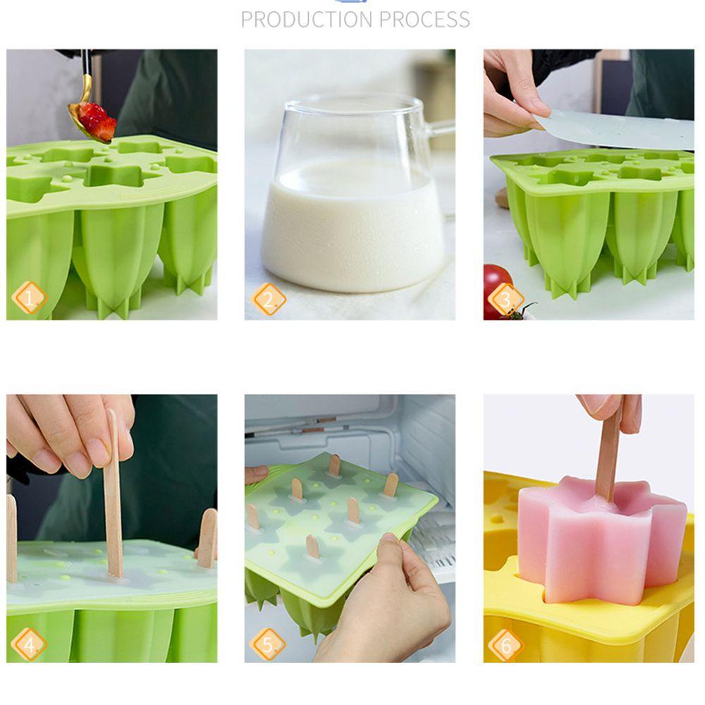 Solighter Cetakan Silikon Musim Panas Freezer Carambola Shaped Ice Cream Makers