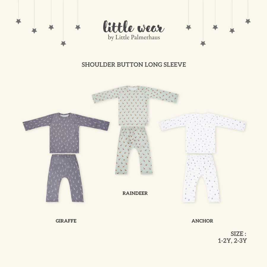 Little Wear 1-2y/2-3y/4-5y Little Palmerhaus SHOULDER LONG Baju Setelan OBLONG PANJANG