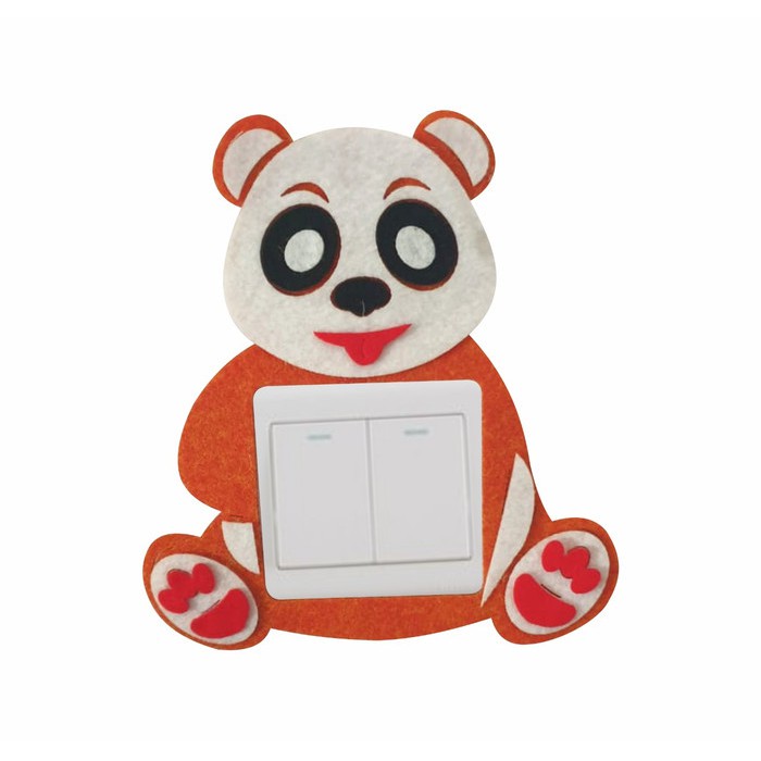 Queen_Fashions Frame Saklar Lampu Wall Stiker panda 1117