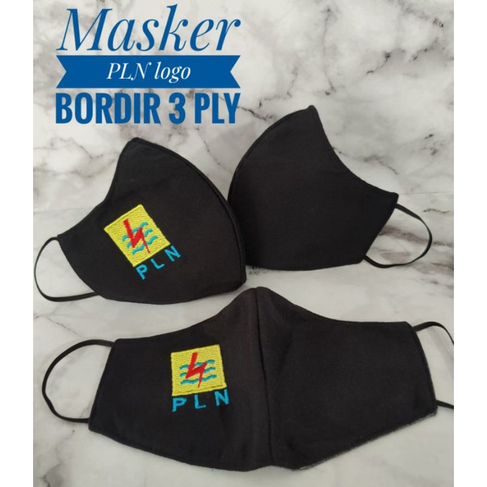 masker non medis logo PLN bordir