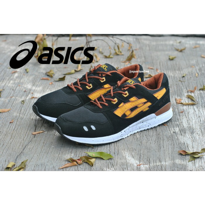 Terlaris {jso} SEPATU PRIA ASICS GEL LYTE III PREMIUM HITAM LOGO KUNING