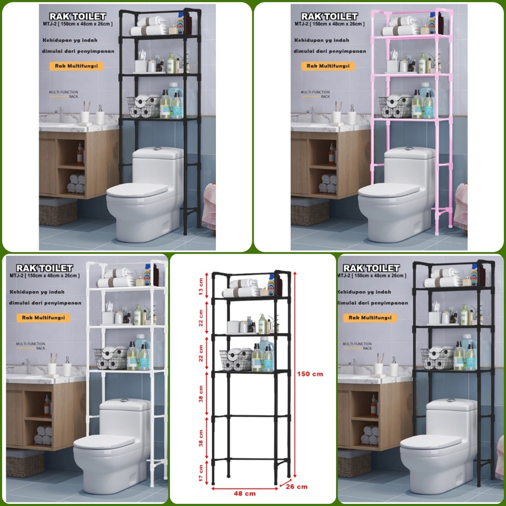 Rak Toilet Rak Wc Rak Handuk Sabun Rak Kloset Mtj-2 Rak kamar mandi - DuniaRumah88