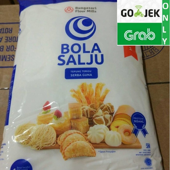 

Tepung Terigu Bola Salju 1kg protein sedang bolasalju tepung roti tepung serba guna