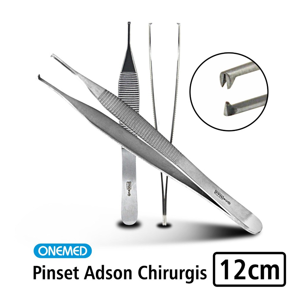 Onemed Pinset Adson Chirurgis 12 Cm Stainless Steel