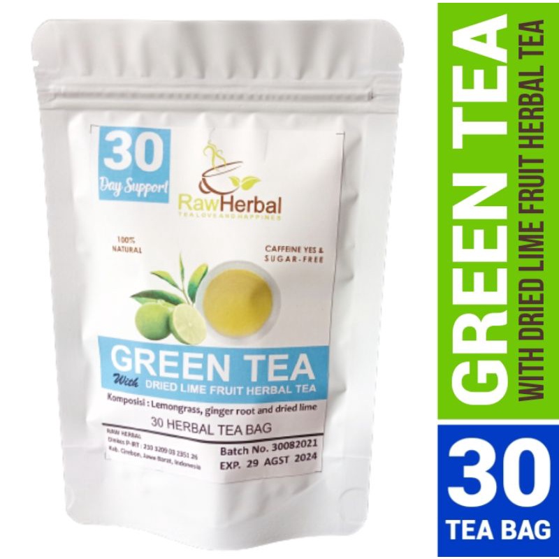 Green Tea With Lime Fruit Herbal Tea Infuson - 30 Tea Bag