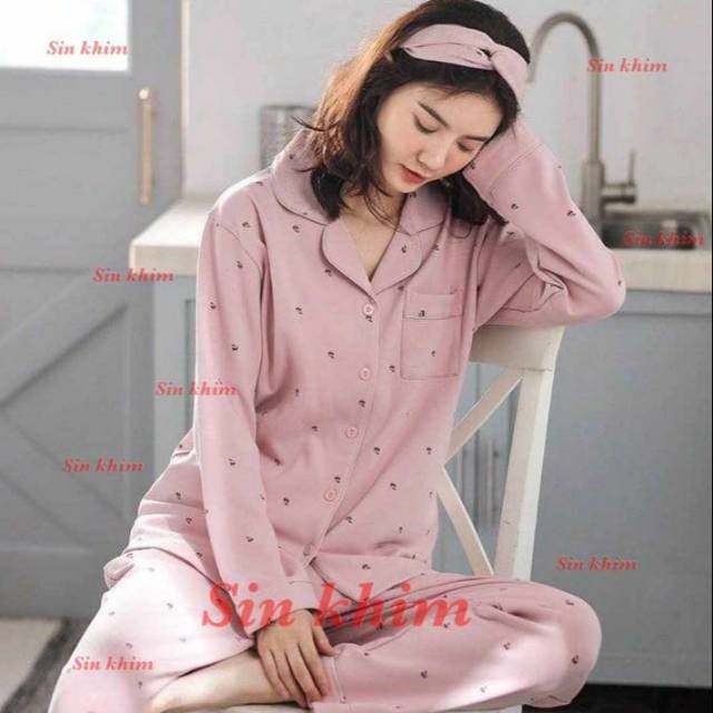 Setelan baju tidur import pp super premium full kancing