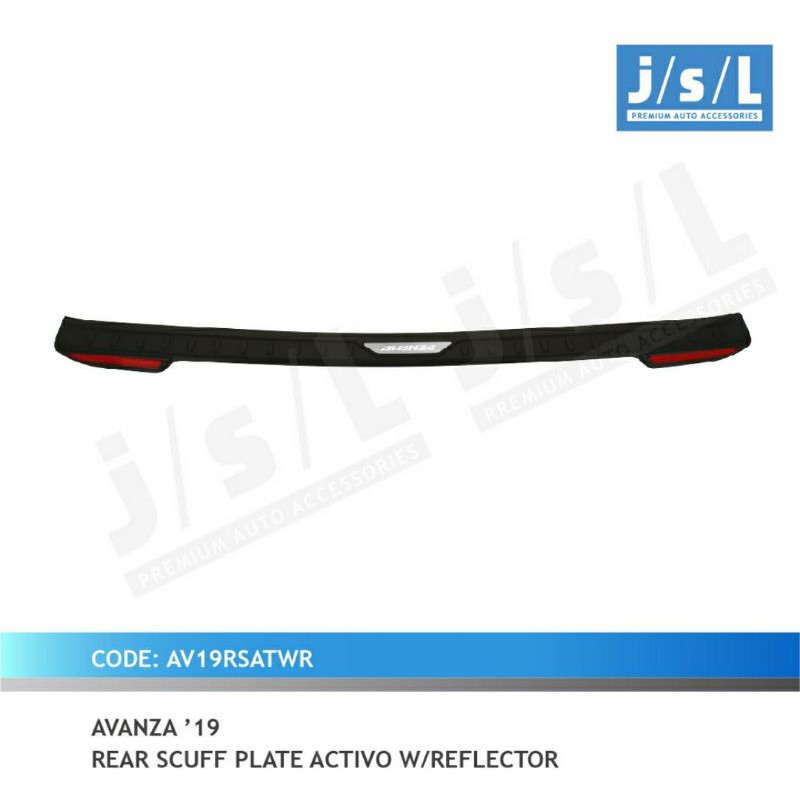 Sillplate belakang avanza Xenia 2019 activo with reflektor / rear scuff plate black activo jsl jsl