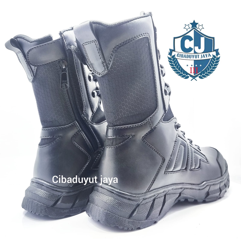 sepatu pdl Tactical hitam I TNI POLRI SECURITY I 10 inchi kombinasi CORDURA waterproof I CIBADUYUT JAYA