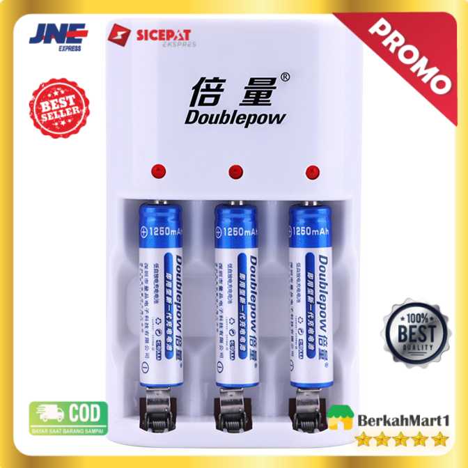 DOUBLEPOW Charger Baterai 3 slot AA/AAA with 3PCS AA 1200mAh - DP-B33