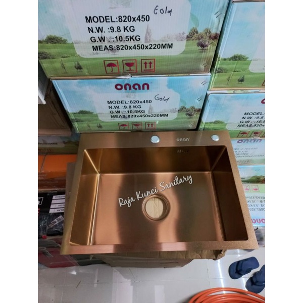 Kitchen Sink Onan Golden Hand 6045 Gold/Rose Gold/Bak Cuci Piring 6045 Stainless Gold Onan Golden Hand