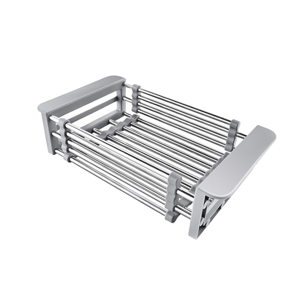 Rak Holder Penyimpanan Buah Sayuran Bahan Stainless Steel Dapat Diperpanjang Untuk Wastafel Dapur