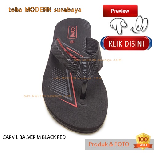 Sandal pria casual sandal jepit CARVIL BALVER M BLACK RED