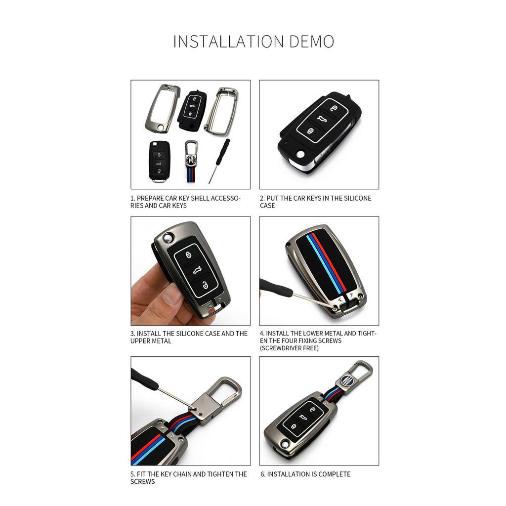 Case Remote Kunci Mobil 3 Tombol Untuk Vw Golf Polo Passat Scirocco Tiguan Skoda Octavia Seat