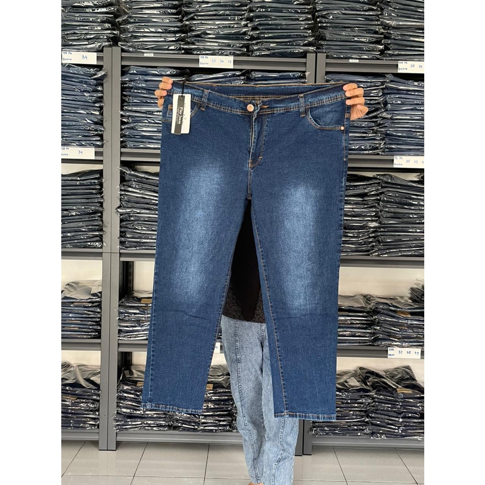 Celana Jeans Pinggang Resleting Jumbo Celana Jeans Jumbo Polos Celana Jeans Resleting Bigsize Polos