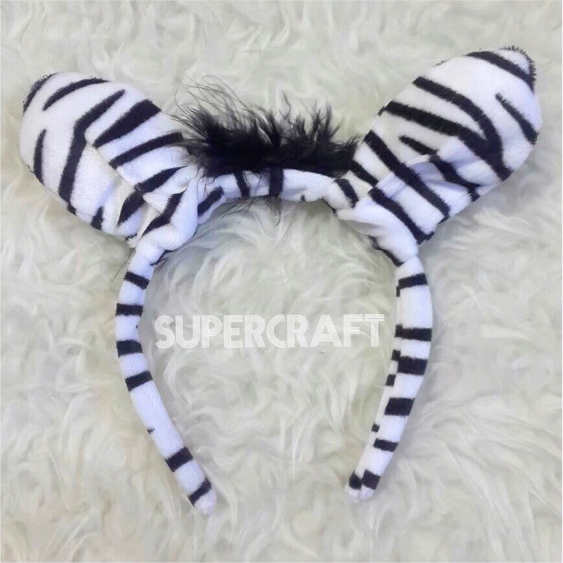 Bando Zebra Kostum Kuda Zebra Hitam Putih Stripes Black White topeng Zebra horse