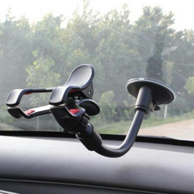 SOFT TUBE Mobil Jepit 4 Cakar Tempel Kaca Dashboard Gps HP Flexible Universal Penyangga Car Holder