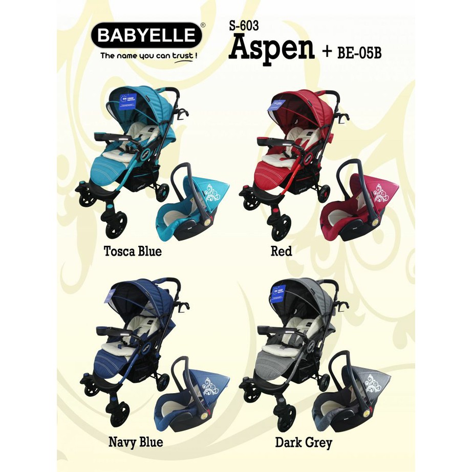 BabyElle S-603 Aspen Travel System / Kereta Dorong Bayi Stroller + Car Seat