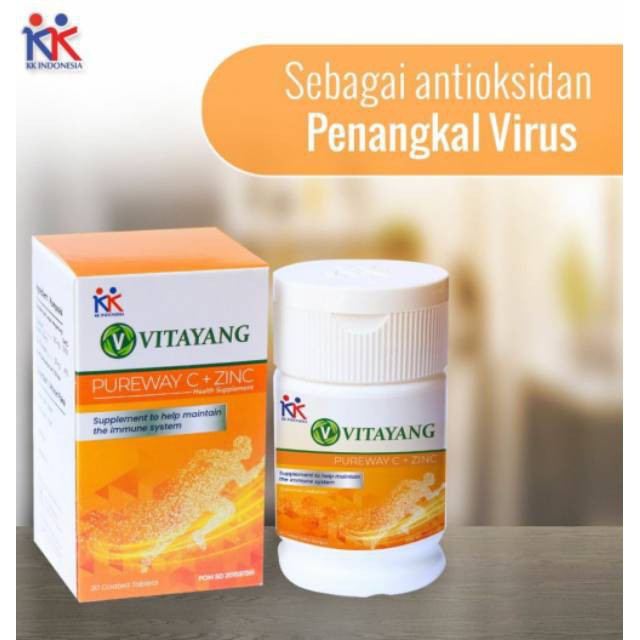 Vitayang Pureway C + Zinc KK Indonesia Suplemen Antioksidan Penangkal Virus Flu Imunitas Tubuh