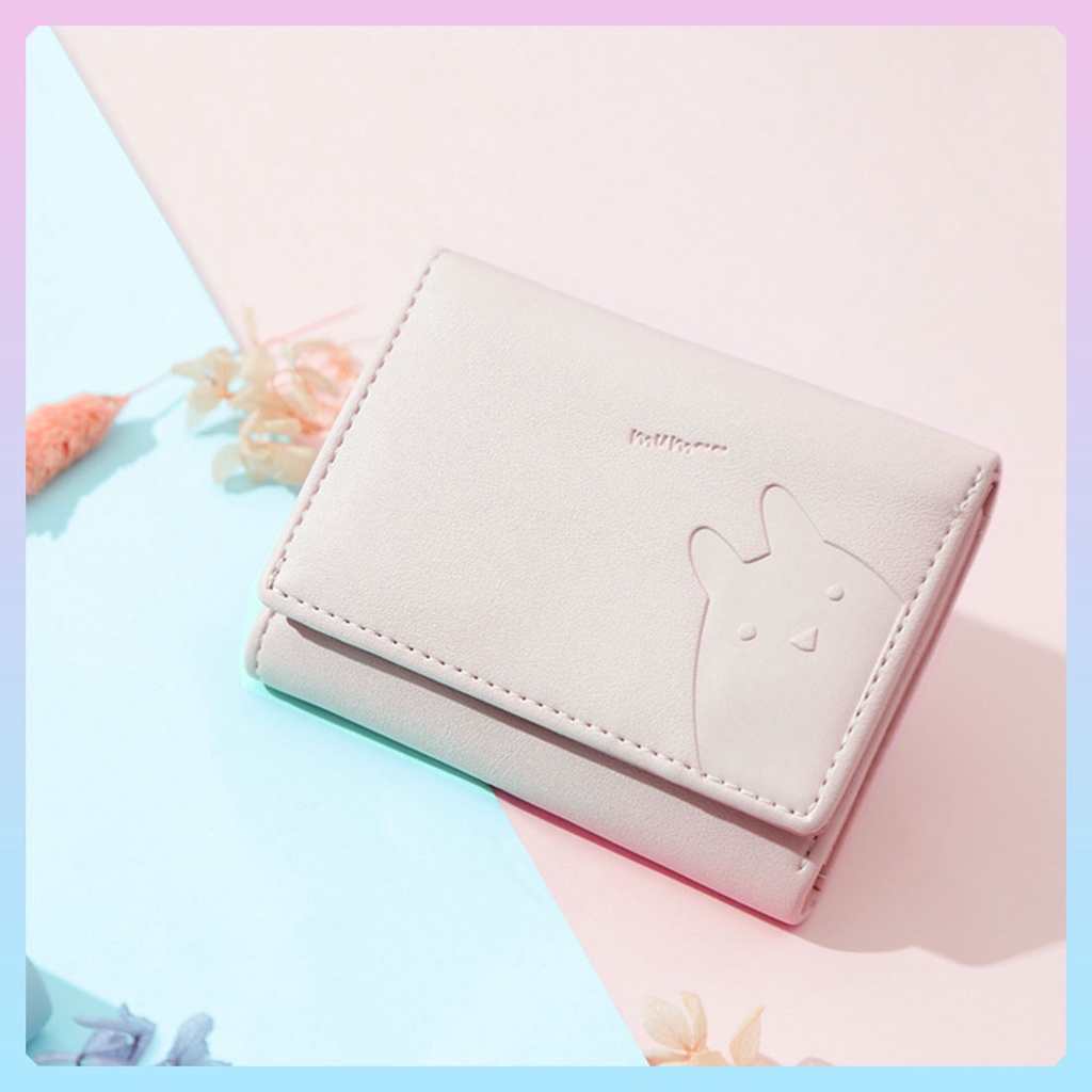 MINISO Dompet Wanita Pendek Kecil Lipat Simple Motif Binatang Lucu Karakter-4
