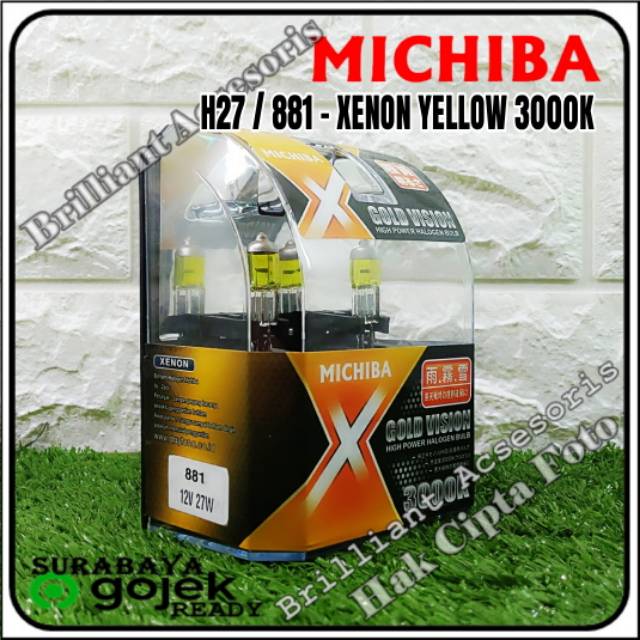 MICHIBA - Xenon Yellow Halogen - H3 / H4 / H7 / H8 / H11 / HB3 / HB4 / PS24 / H27 / 9012 HIR2