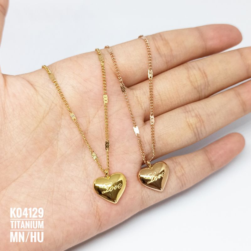 Kalung Titanium Love Rantai K04129