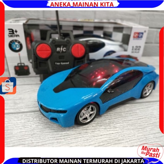 MAINAN ANAK MOBIL REMOTE CONTROL SPORT CAR  BERLAMPU 3D NEW EDITION / RC CAR TERBARU