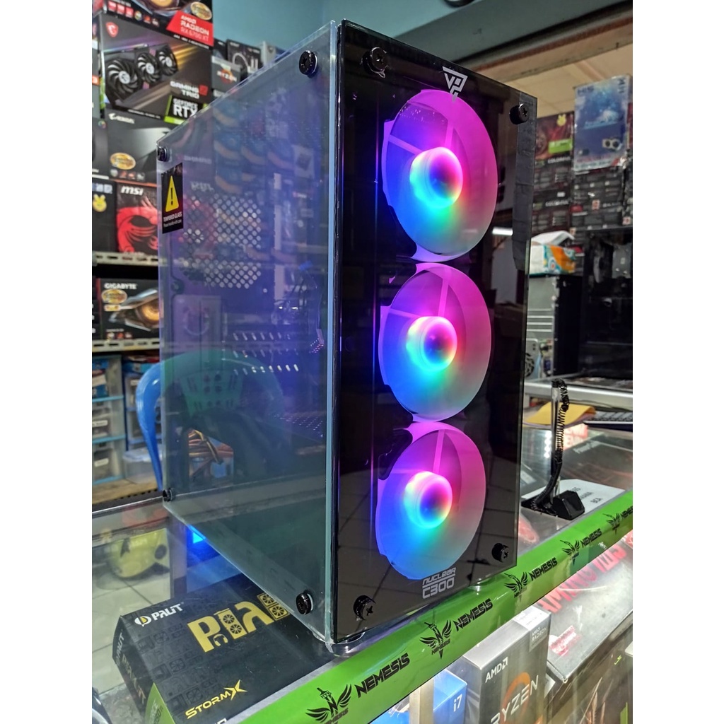 PC Gaming Fulset AMD Athlon 3000G Ram 16Gb HDD 500Gb SSD 128GB DDR4 Siap pakai Murah