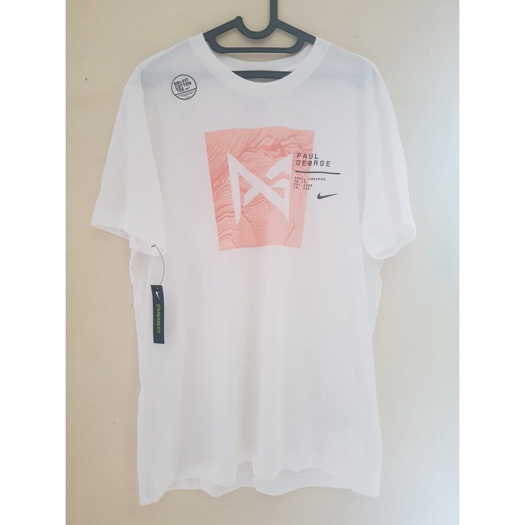 kaos pria murah nike tee baju baru bk polo paul george PG putih L basket bisa casual juga RARE M3Q5