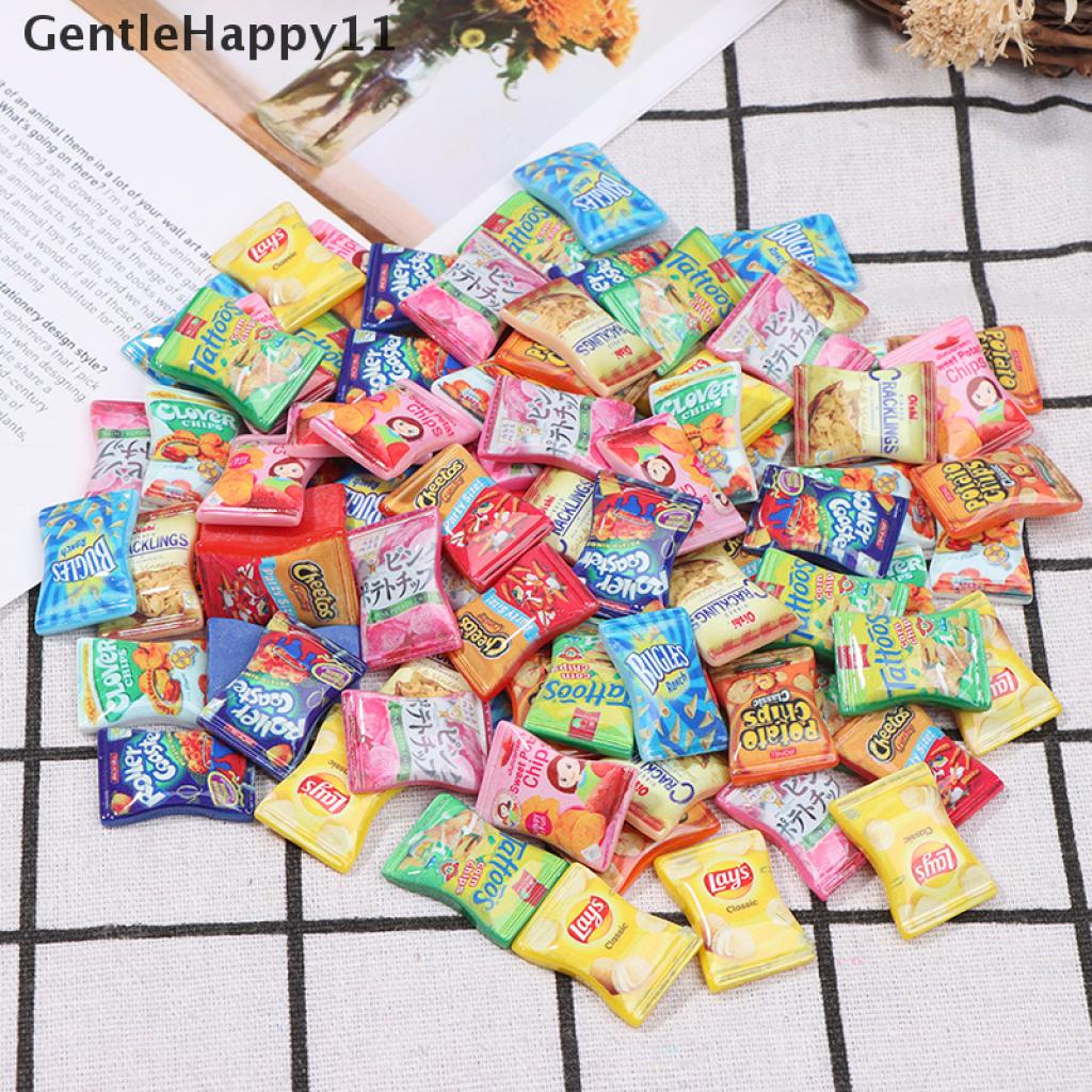 Gentlehappy 10Pcs / Set Mainan Simulasi Permen / Snack / Cream Bahan Resin Untuk Aksesoris Rumah Boneka