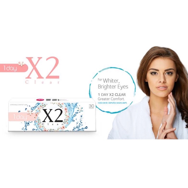 X2 Clear 1 Day Contact Lens Soft Lens Daily Minus 5.75 per Pair