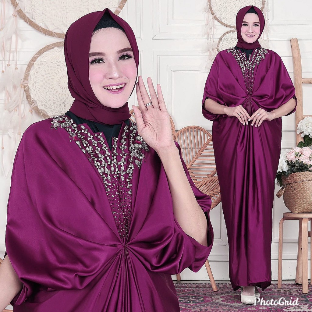 HOPYLOVY - Kaftan Wanita Muslim Bahan Velvet Renata