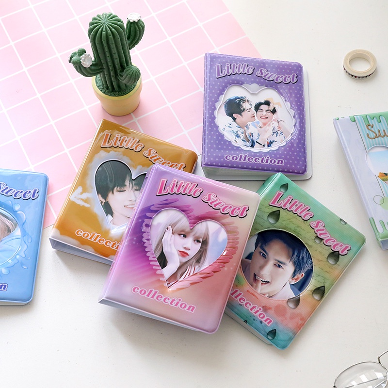 Ins 3inch Album Foto Hollow Cover Transparan PP Sleeves 64saku Photocard Lomo Card Holder