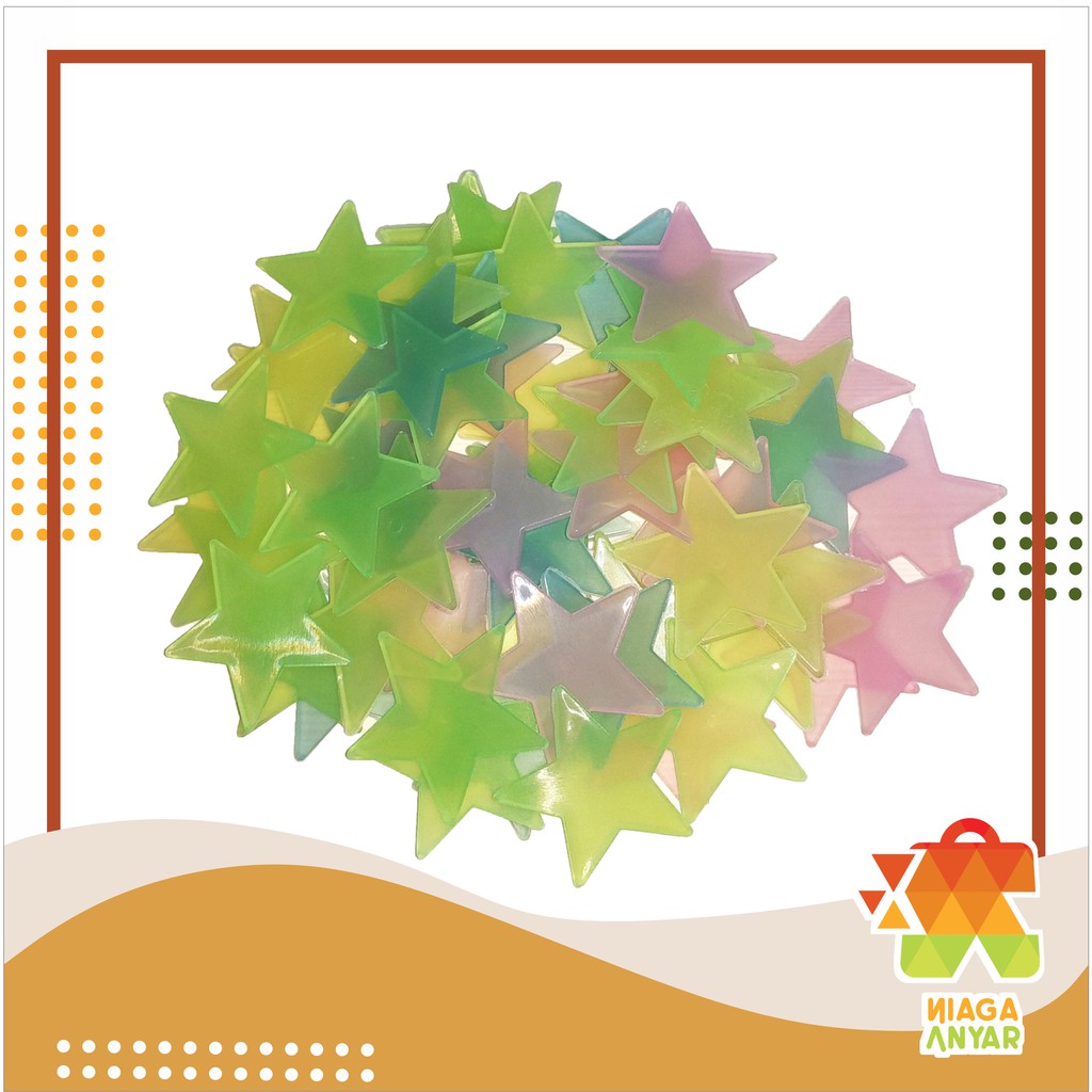  1pc NA Sticker Star Glow in the Dark Star Bintang  