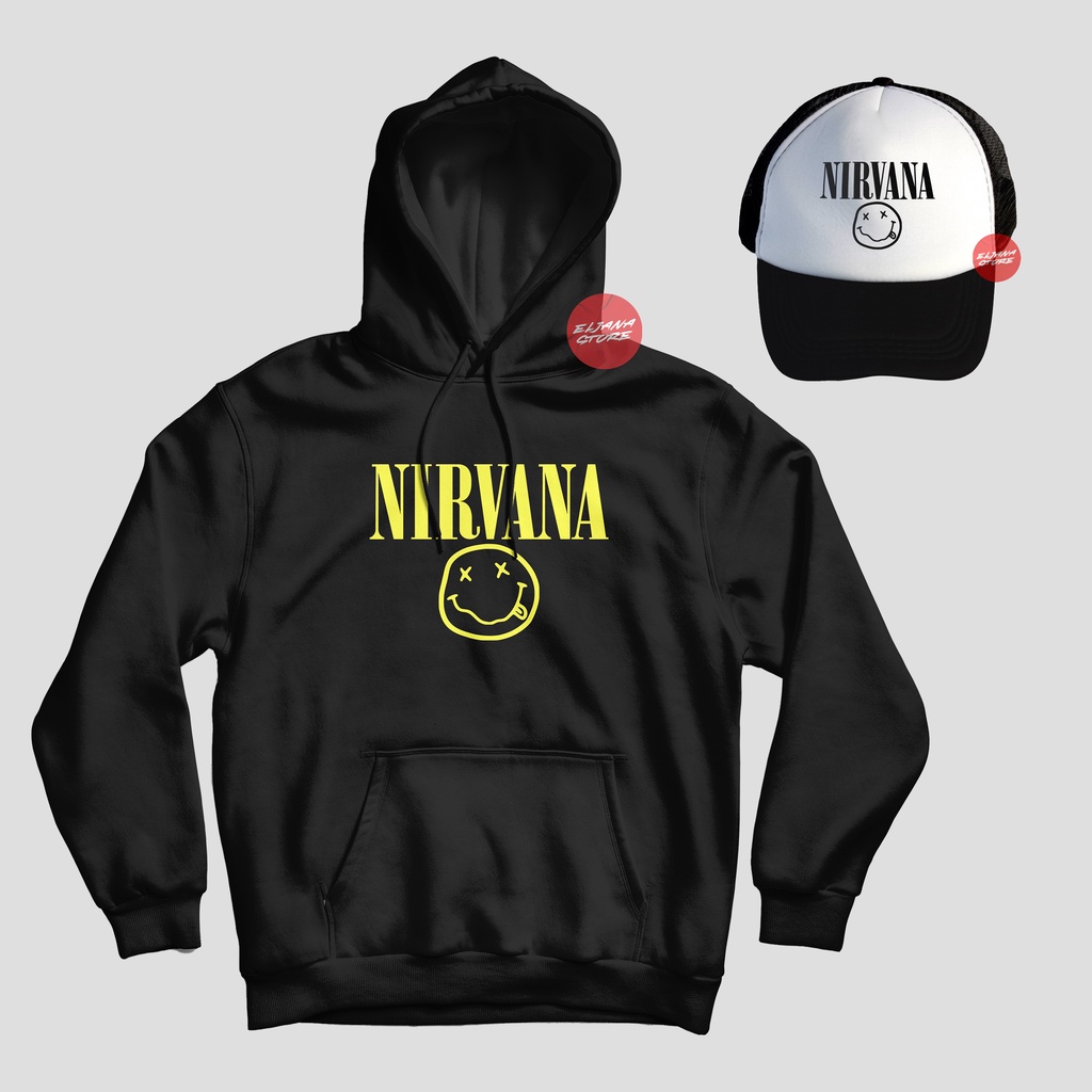 Nirvana / Topi Nirvana / Hoodie Nirvana / Dompet Nirvana / Sweater Nirvana / Paket Topi Hoodie Dompet Nirvana / Topi Band / Hoodie Band / Dompet Band