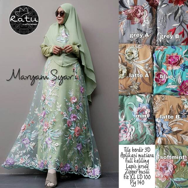 GAMIS SYARI MEWAH MARYAM BY RATU ORI