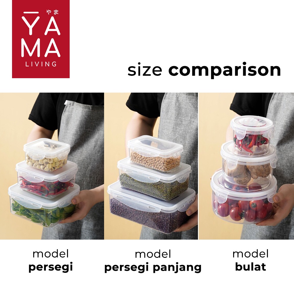 YAMA RAMI Food Container Kotak Makanan Plastik Transparan Bekal Makan Kulkas