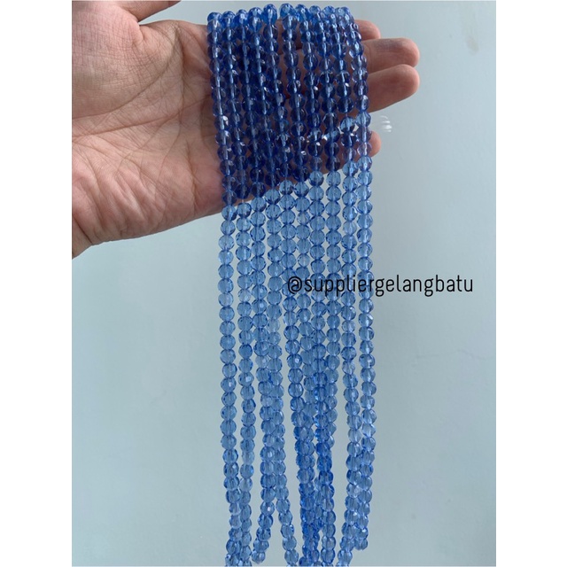 kristal bola dunia cutting 6mm BIRU UNGU ceko bulat blue purple quartz