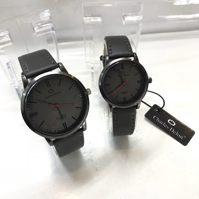 JAM TANGAN COUPLE CHARLES DELON KULIT TIPIS ORIGINAL