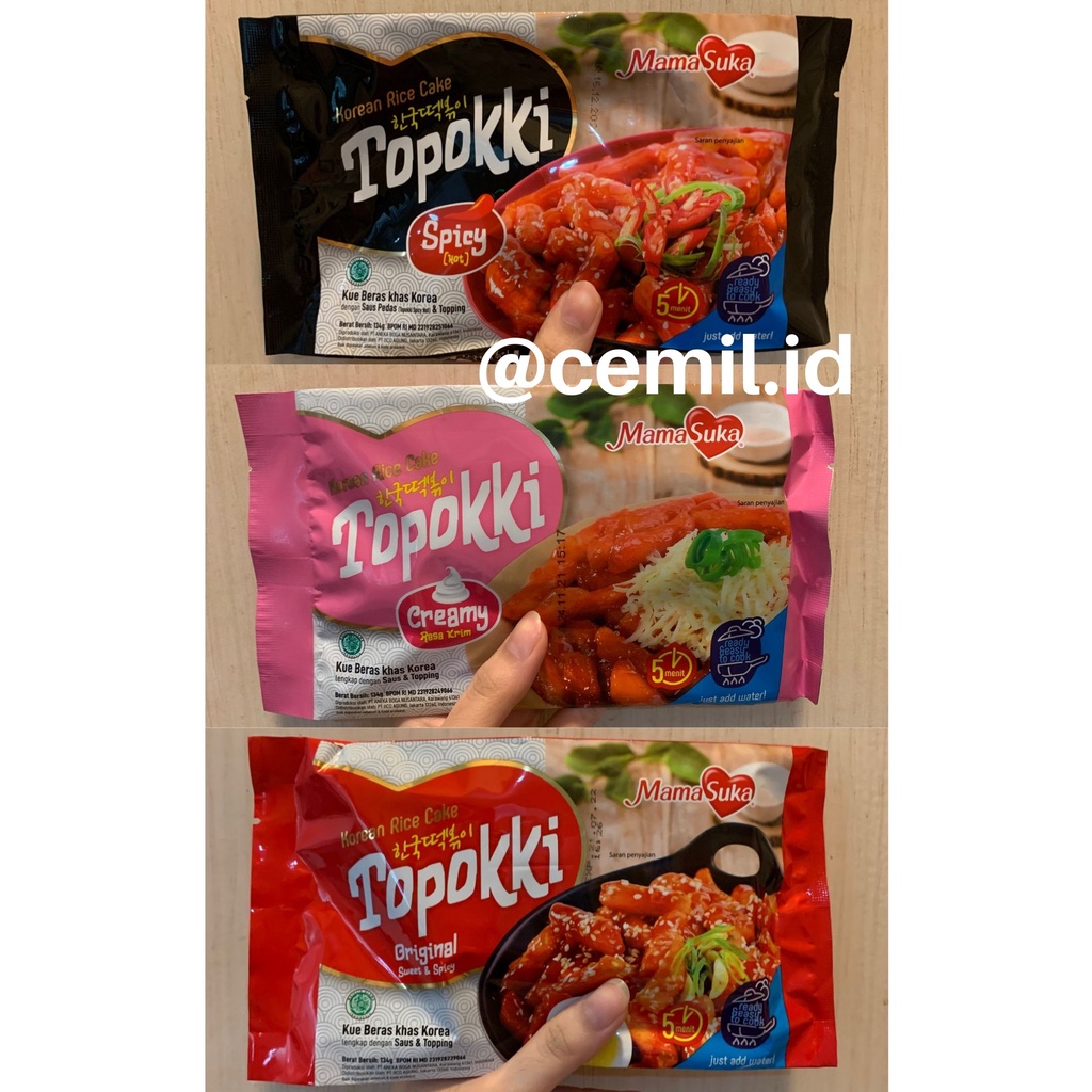 

MAMASUKA Topokki Tteokbokki Instant Korean Rice Cake Original Sweet&Spicy / Hot / Creamy Carbonara