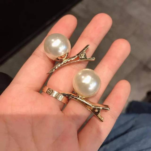 grosir  Jepit bebek mutiara pearl isi 12 pcs.