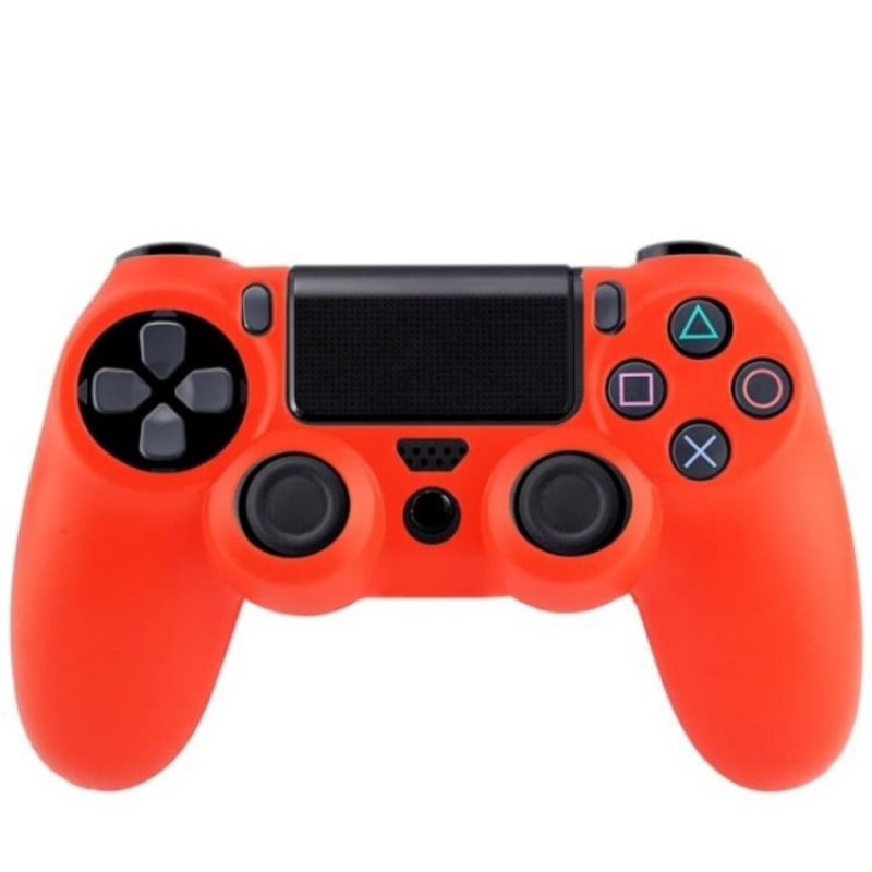 Silikon Silicone Kondom Cover Case Stik Stick Ps4 Ps 4 Sony Playstation 4 Warna Merah Bahan Karet