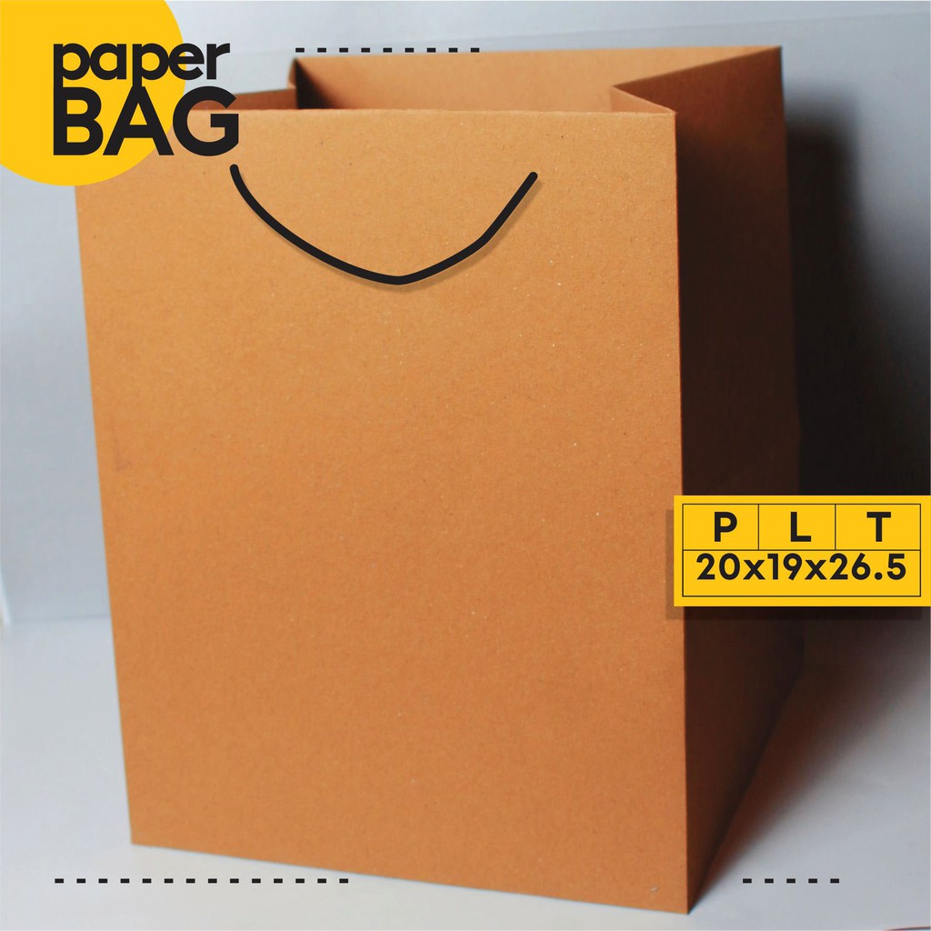 

paperbag 20x19x26.5 craft coklat polos paper bag 150grm