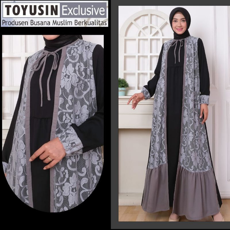 BROUKAT Baju Gamis Wanita Terbaru 2022 Muslim Muslimah Dewasa untuk Lebaran Bahan Toyobo Premium By 