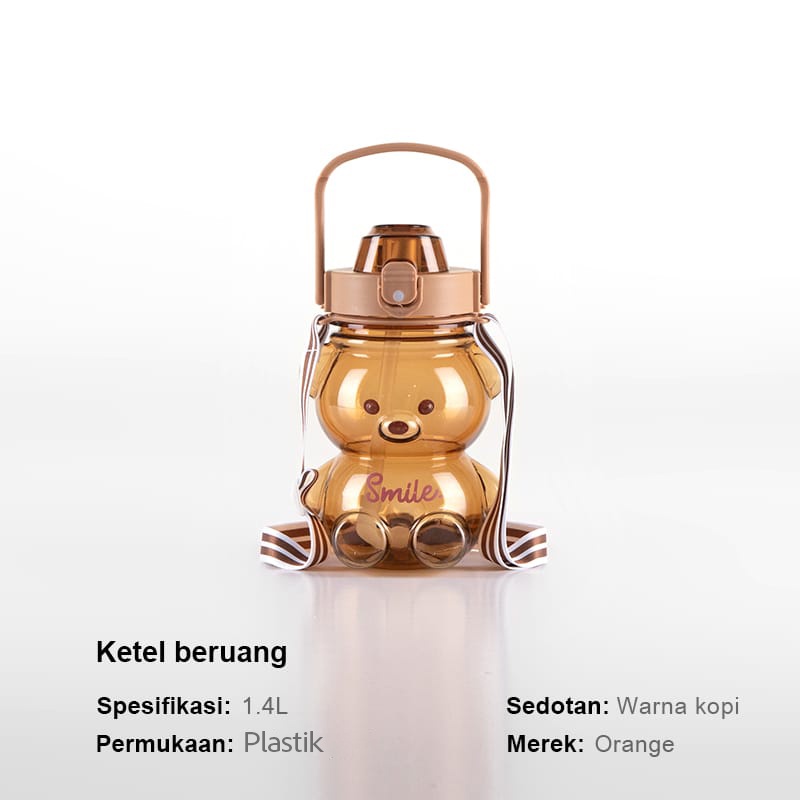 Botol Minum Boneka Botol Gemoy Bening Botol Viral Gradasi Pastel Motivasi Anak SH-5  - Futurehome88