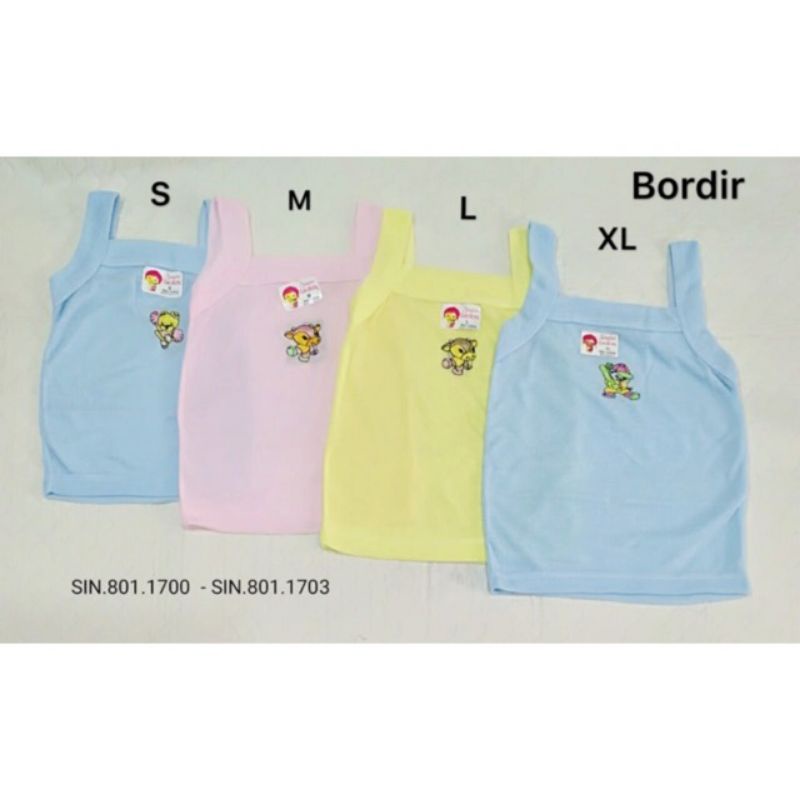 6pcs Singlet bayi cewek bordir umur 0 - 2th / Kaos kutang bayi / Kaos dalem kutung bayi