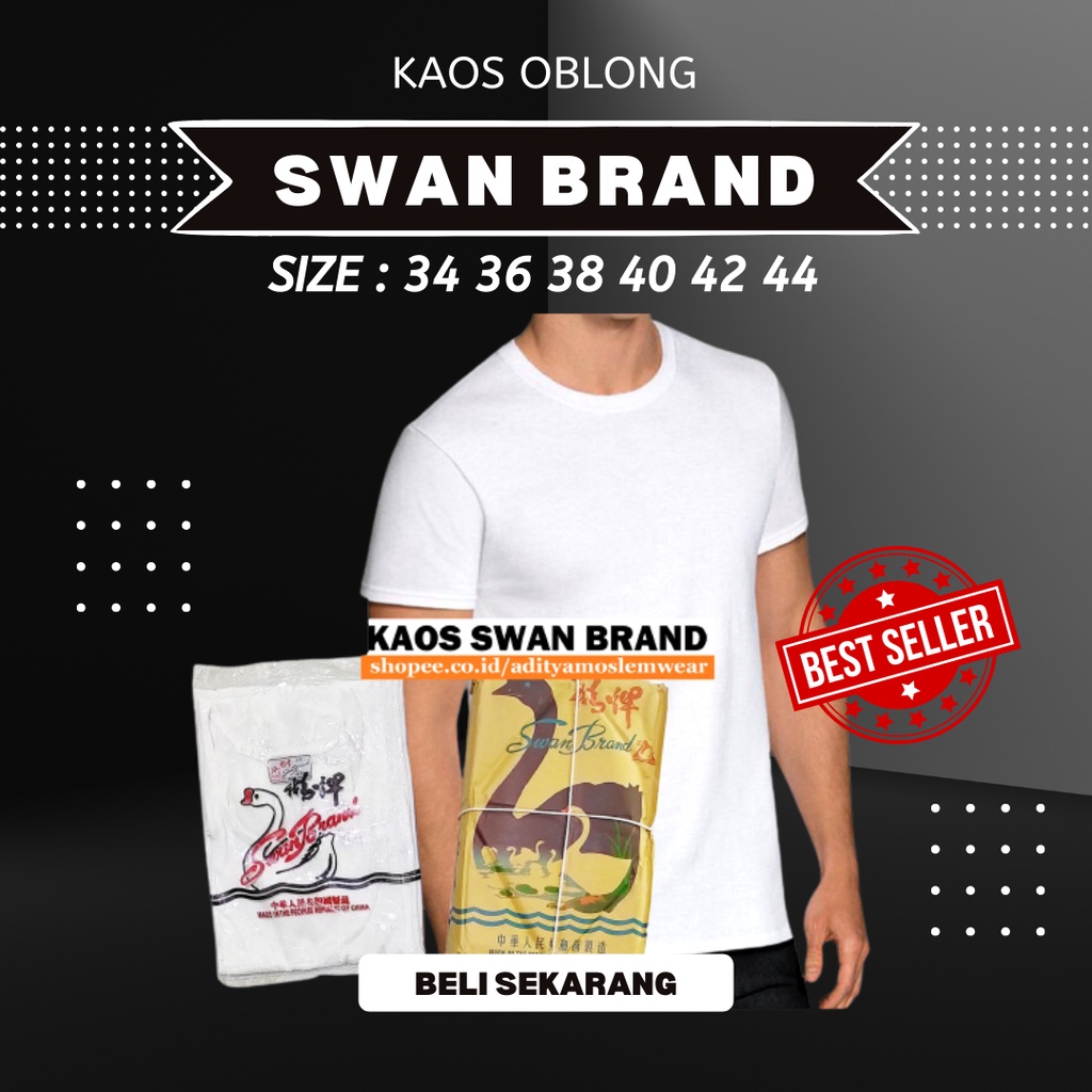 Kaos Oblong Pria T-shirt Pria Putih Kaos Dalam Pria Dewasa Grosir Murah Kaos Oblong SWAN BRAND origi