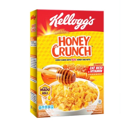 Honey Crunch Corn Flakes Kellogg's Sereal Kelloggs Sarapan 360gr