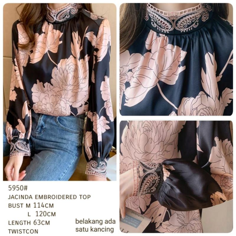 MDLV ~ 5950# Jacinda Embroidered Top Blouse Korea Blouse Premium Fashion Import