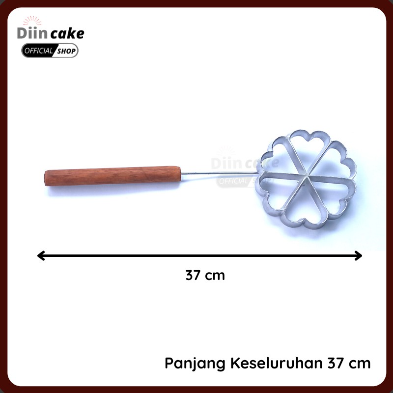 Cetakan Kue Kembang Goyang Bentuk Bunga Jumbo Diameter 12 cm Alumunium Anti Lengket