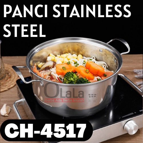 Panci dan Steamer Set Stainless Tebal '5 pcs Ch-4517